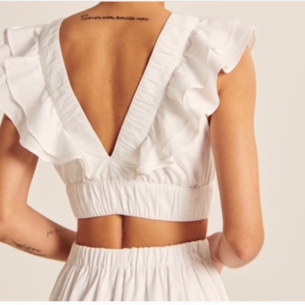 Aber­crom­bie & Fitch | Drama Collar | Ruffle Poplin |  Crop Top | Size M - Picture 10 of 12